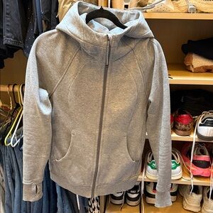 Lululemon Grey Zip-Up Scuba Hoodie Jacket